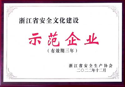 浙江省安全文化建設示范企業